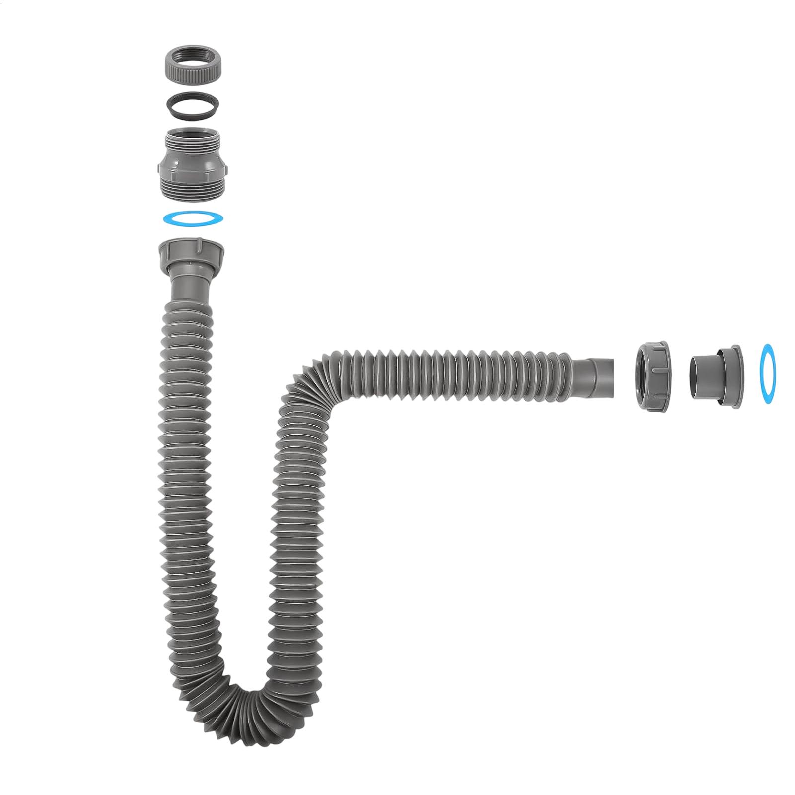 Home Bathroom Wash Basin - Flexible Drain Hose Expandable 1-1/2 Bathroom