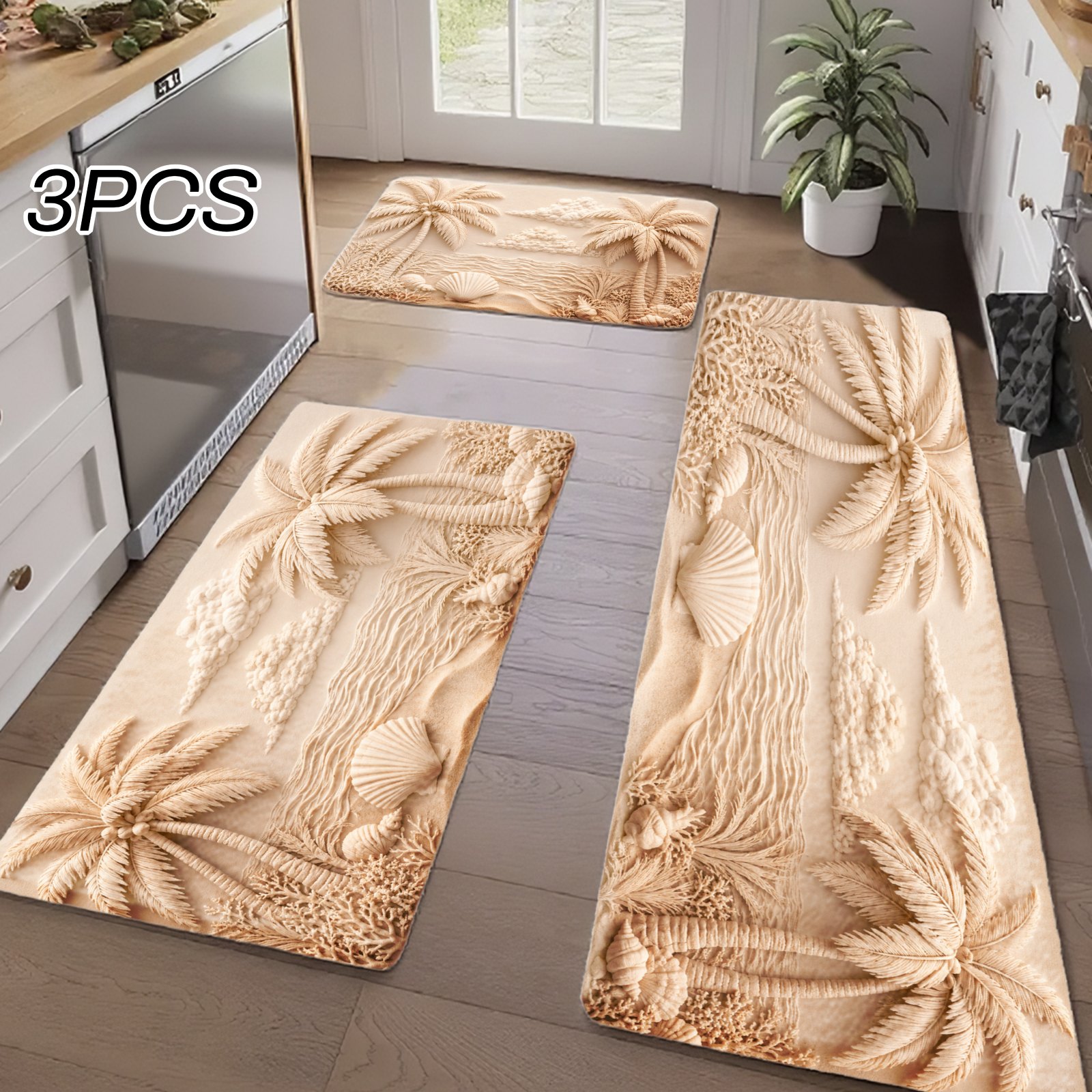 Home Bathroom Colors - 3PCS Kitchen Rugs,Home Decoration for Front