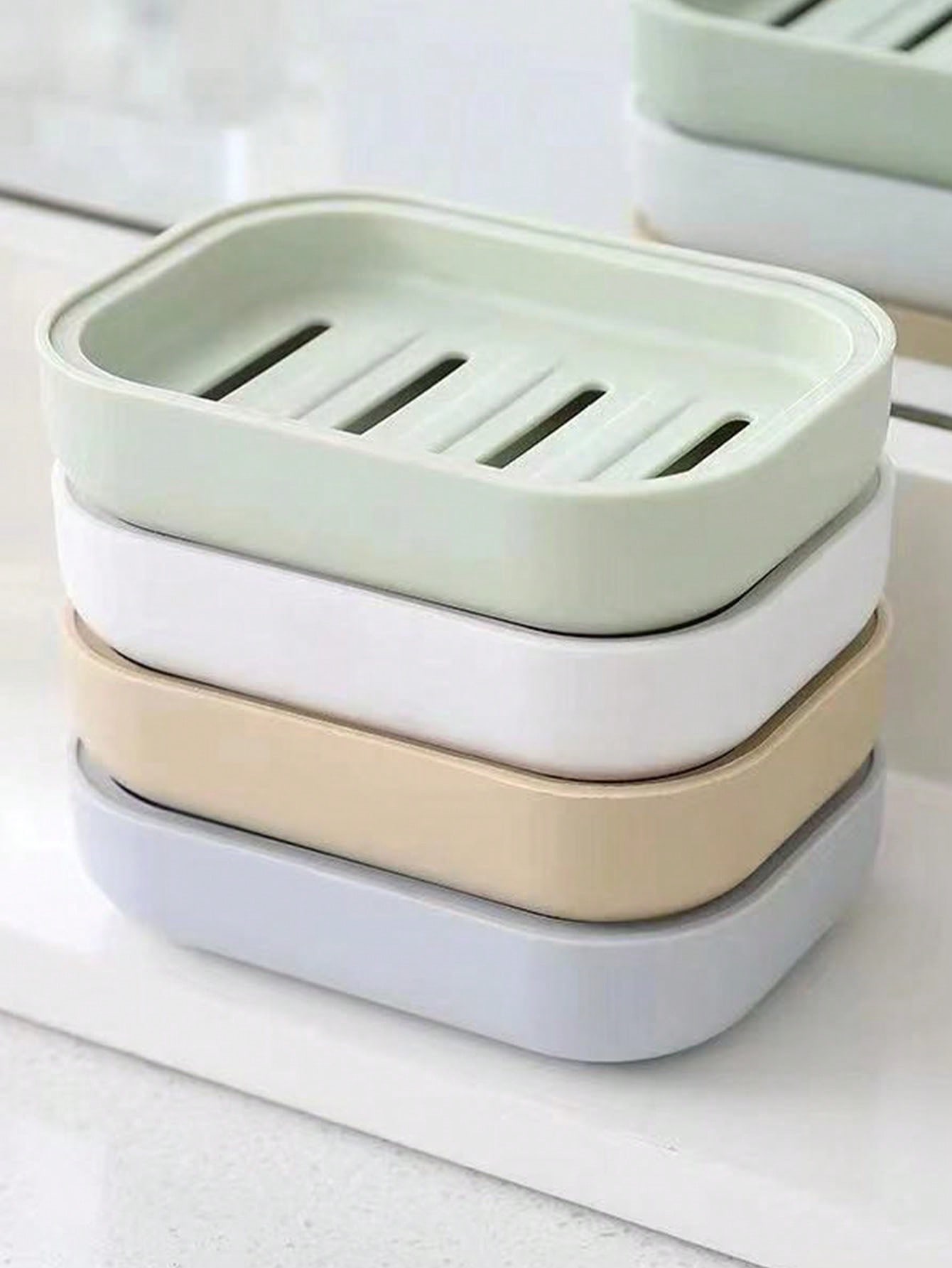 Home Essentials Bathroom Accessories - Simple Soap Dish, Draining Soap Tray,