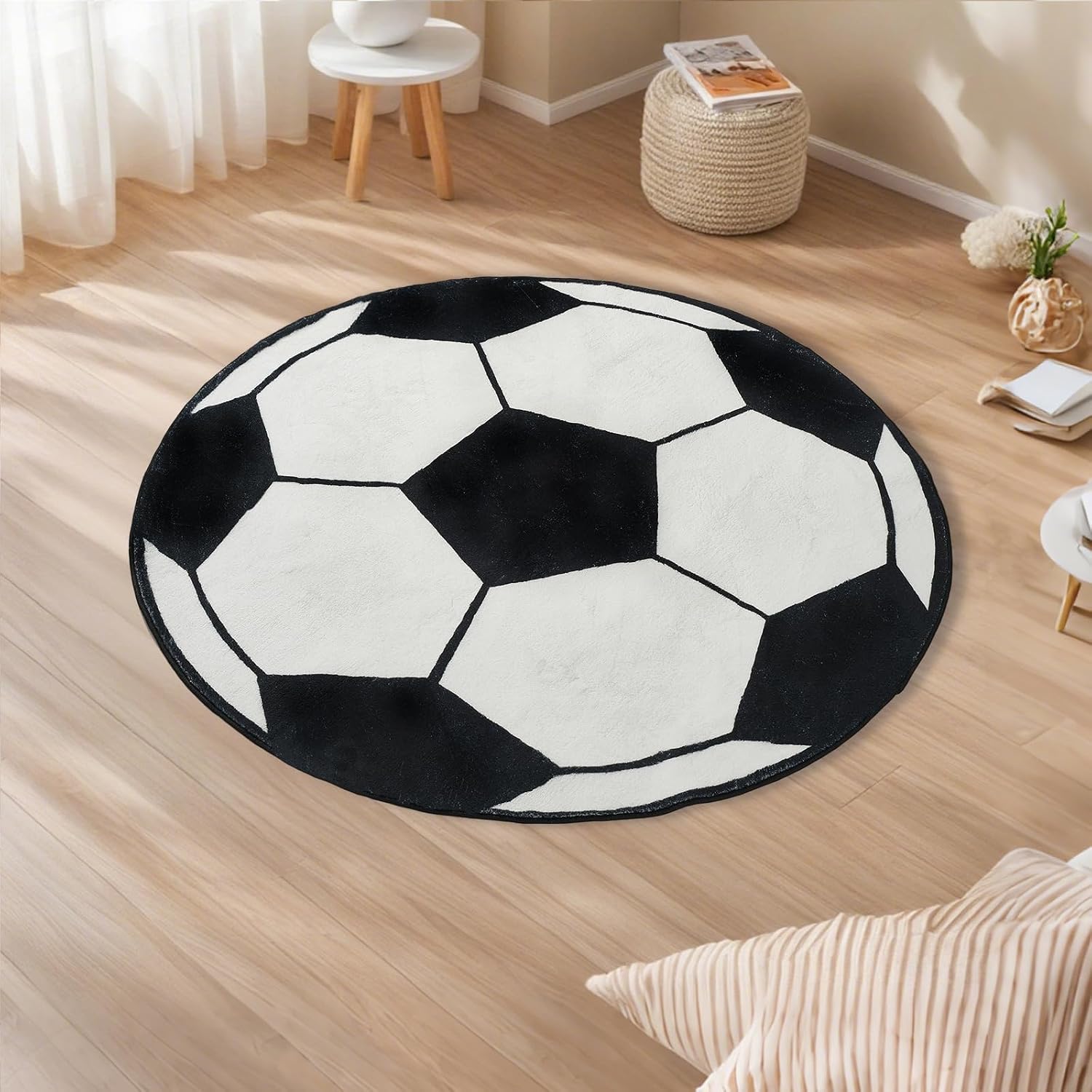 Home Bathroom Door Design - Plush Round Soccer Ball Design Area