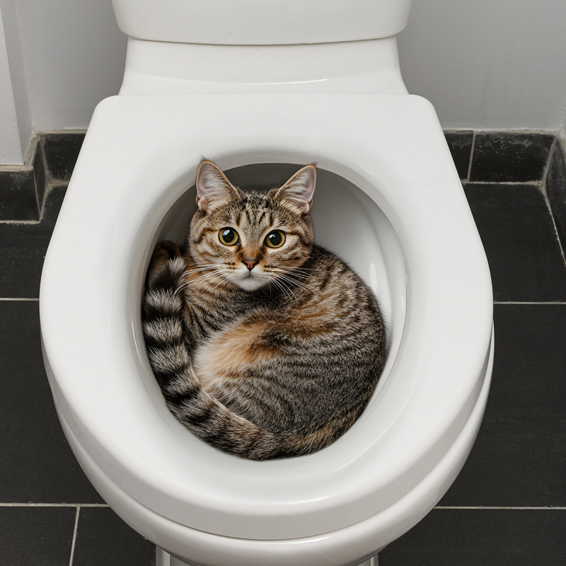 3D Funny Cat Toilet Sticker Ba - Jet Home Bathroom Accessories review and price