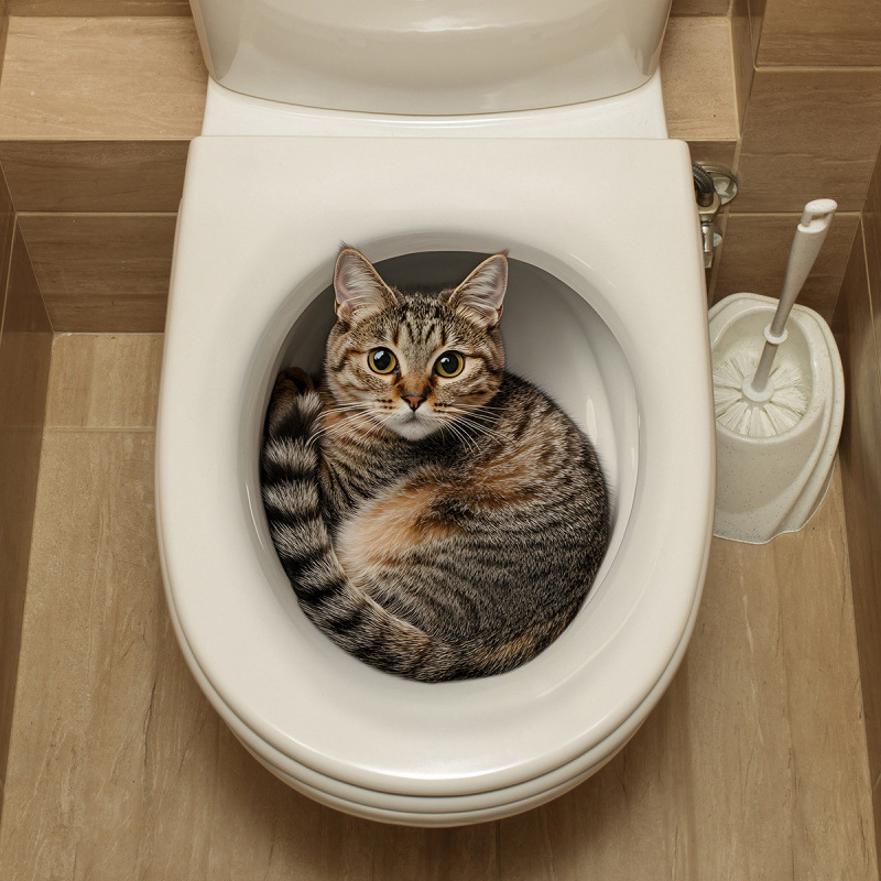 3D Funny Cat Toilet Sticker Ba - Jet Home Bathroom Accessories review and price