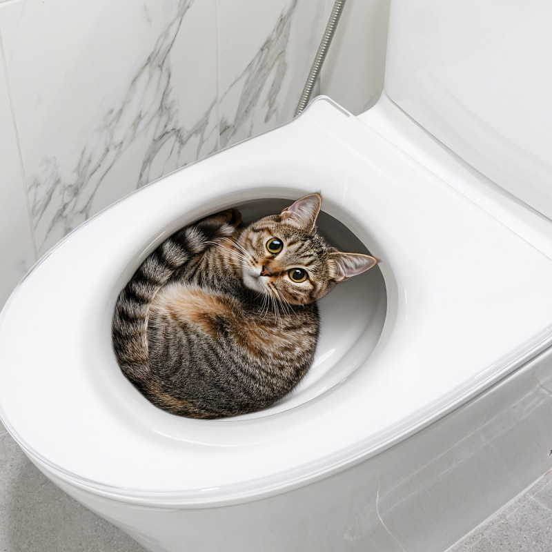 3D Funny Cat Toilet Sticker Ba - Jet Home Bathroom Accessories review and price