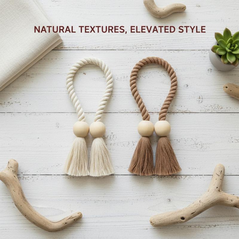 2Pcs Magnetic Wooden Tassel Wi - Jet Home Bathroom Accessories review and price