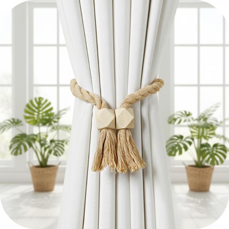 2Pcs Magnetic Wooden Tassel Wi - Jet Home Bathroom Accessories review and price