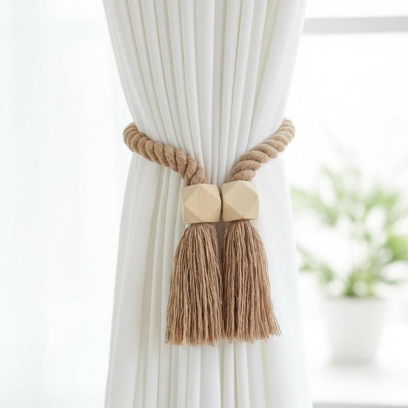 2Pcs Magnetic Wooden Tassel Wi - Jet Home Bathroom Accessories review and price
