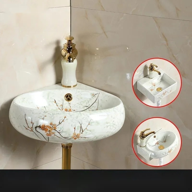 & Ceramic Corner Triangle Wall - Home Bathroom Sink review and price