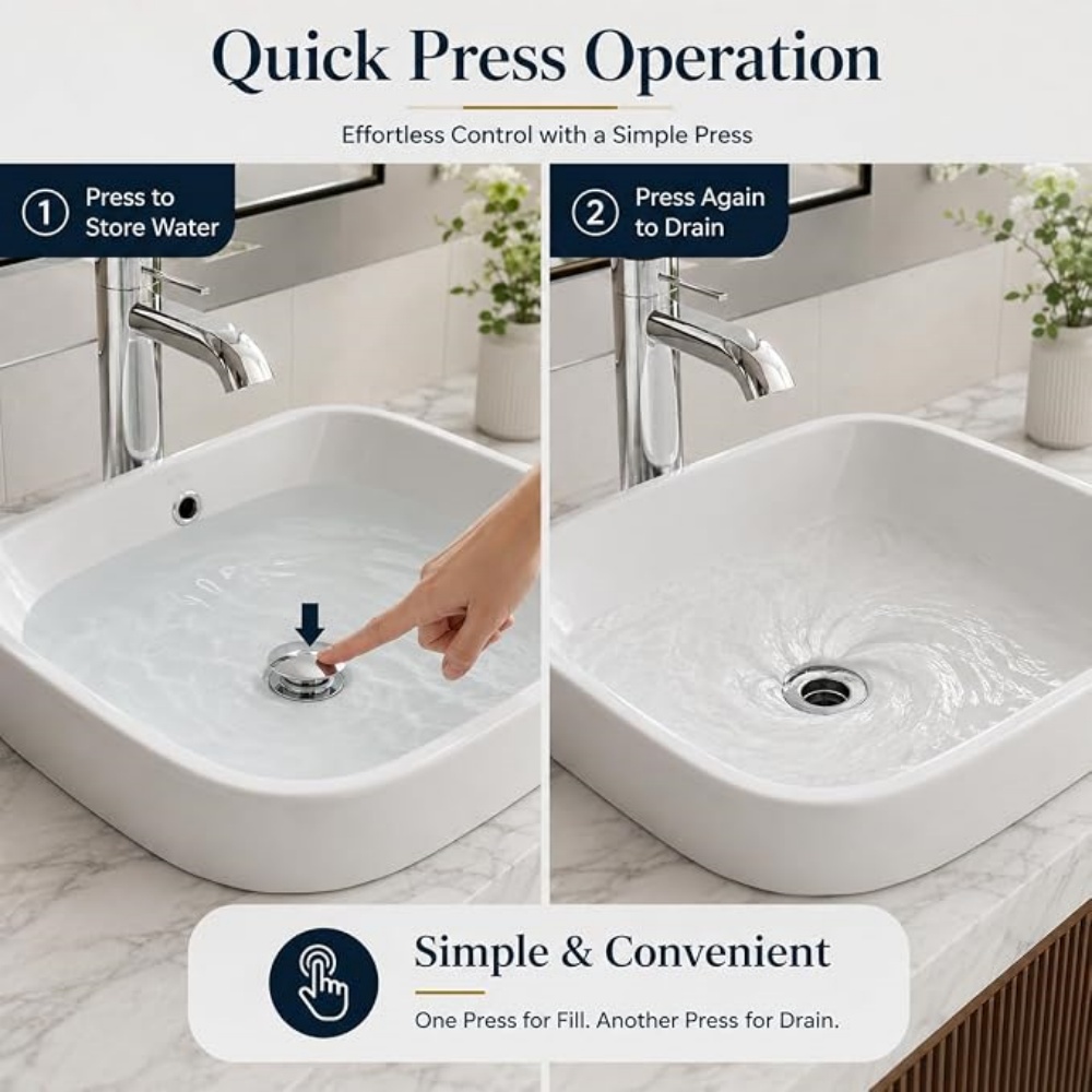 Washbasin Drain Press Type Lea - Home Bathroom Wash Basin review and price