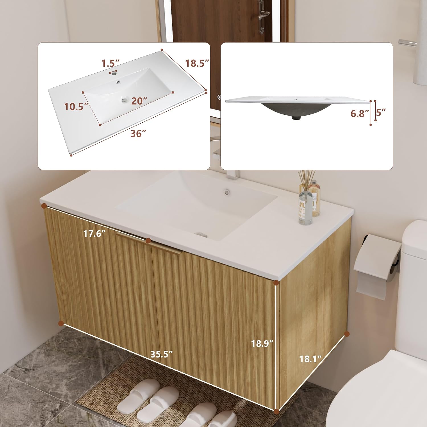 Modern Floating Bathroom Vanit - Home Bath review and price