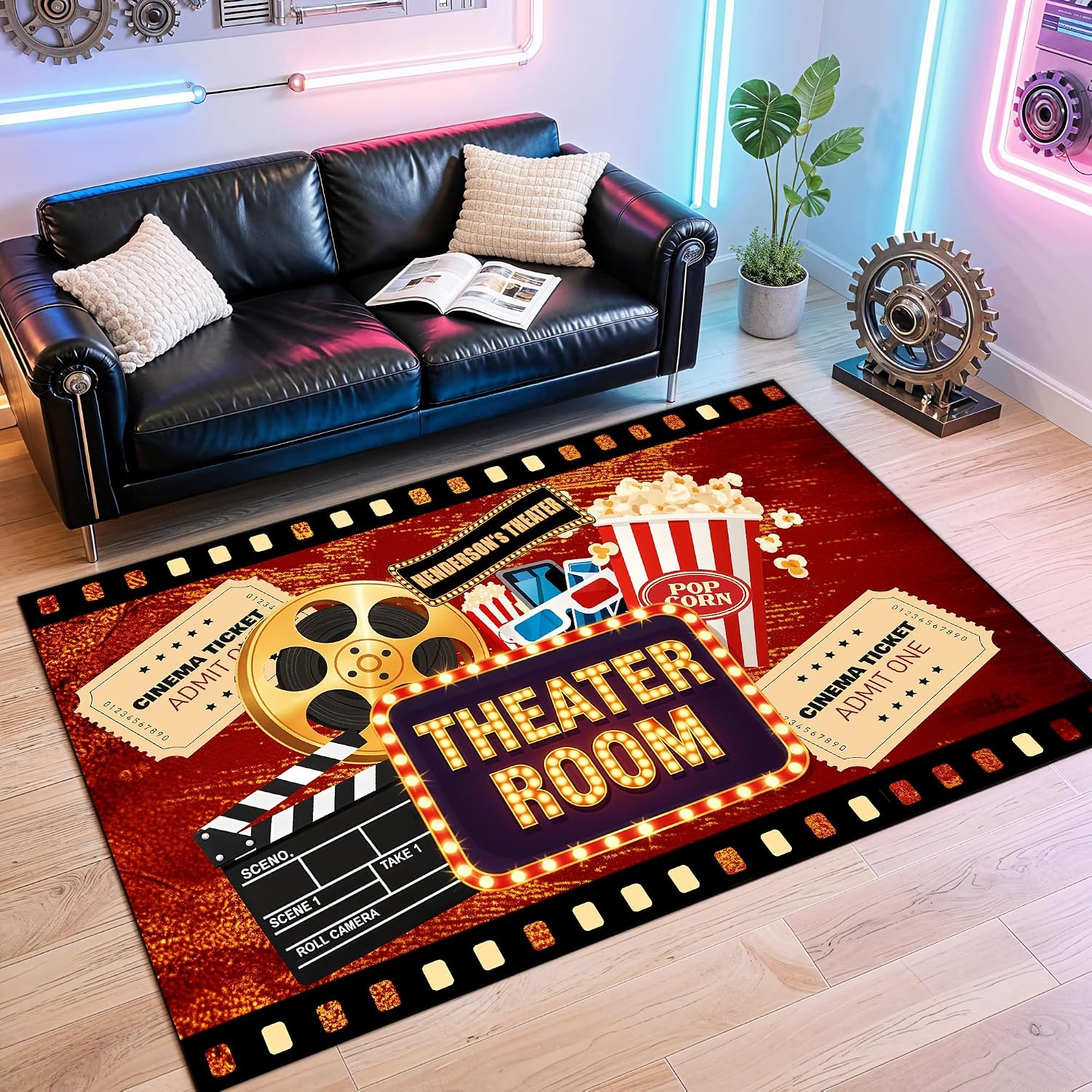 Engraved Name Cinema Carpet, S - Home Bathroom Name review and price