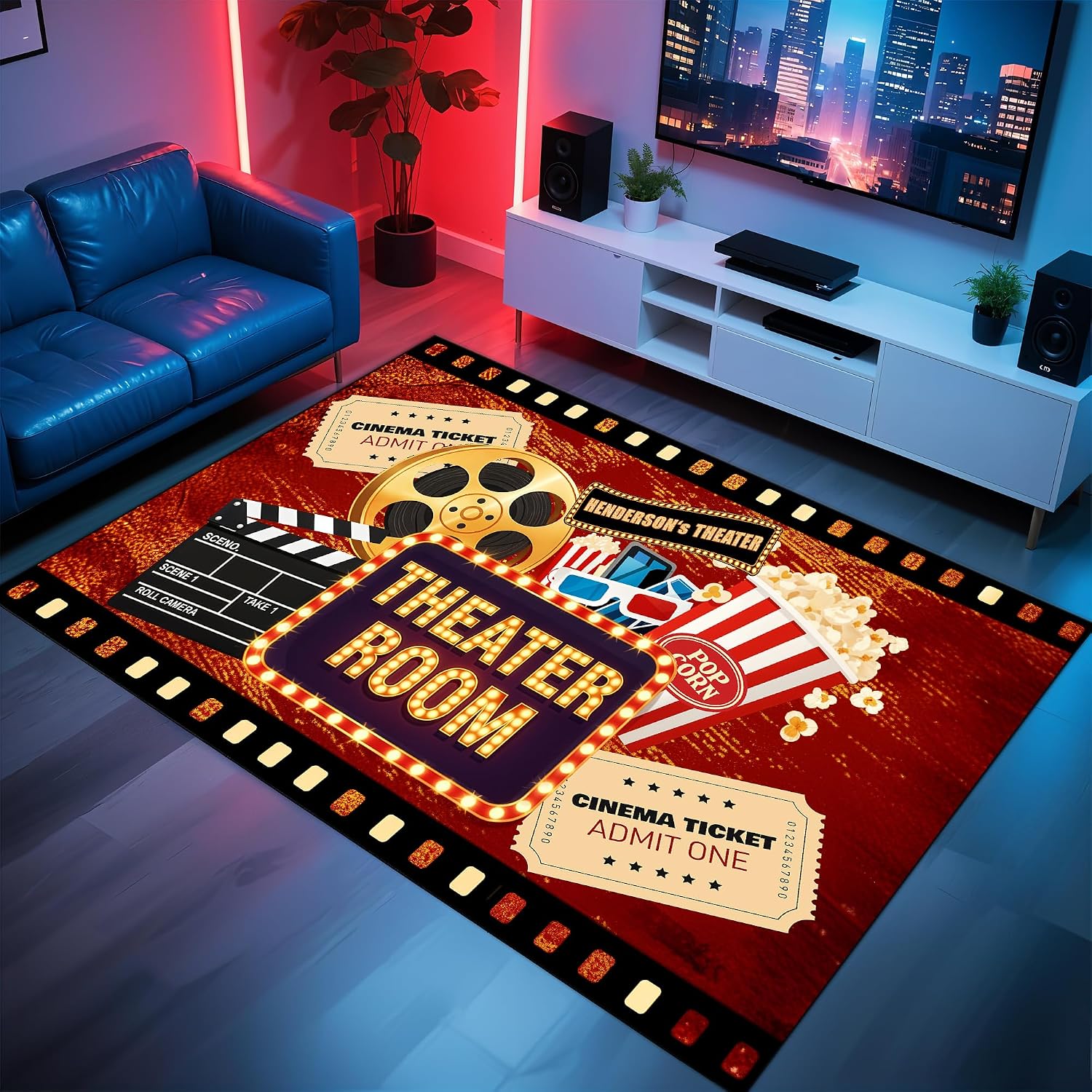 Engraved Name Cinema Carpet, S - Home Bathroom Name review and price