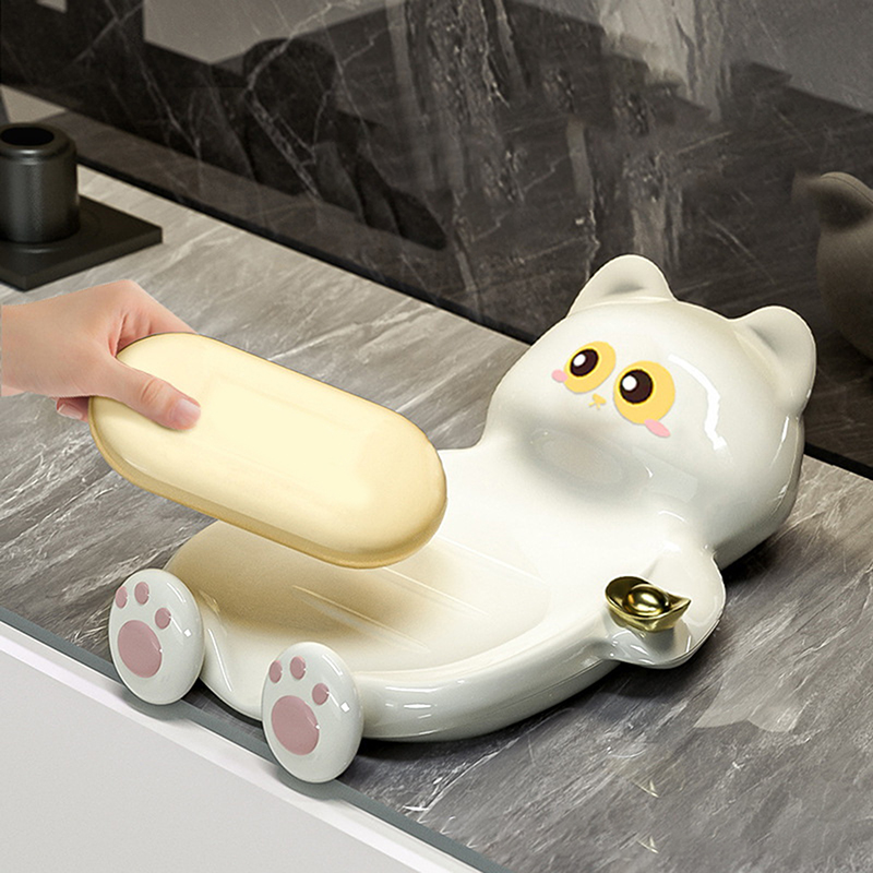 1pc Lucky Cat Soap Box Bathroo - Jet Home Bathroom Accessories review and price