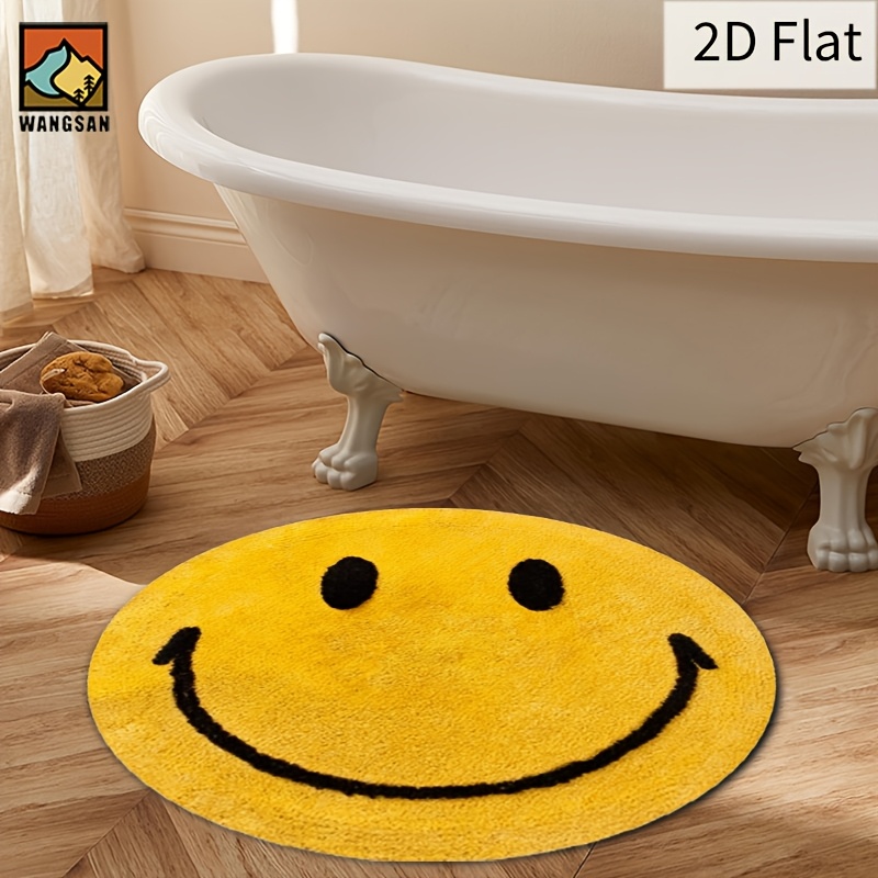 2D Round Flannel Rug Smiley Fa - Home Bathroom Door Design review and price