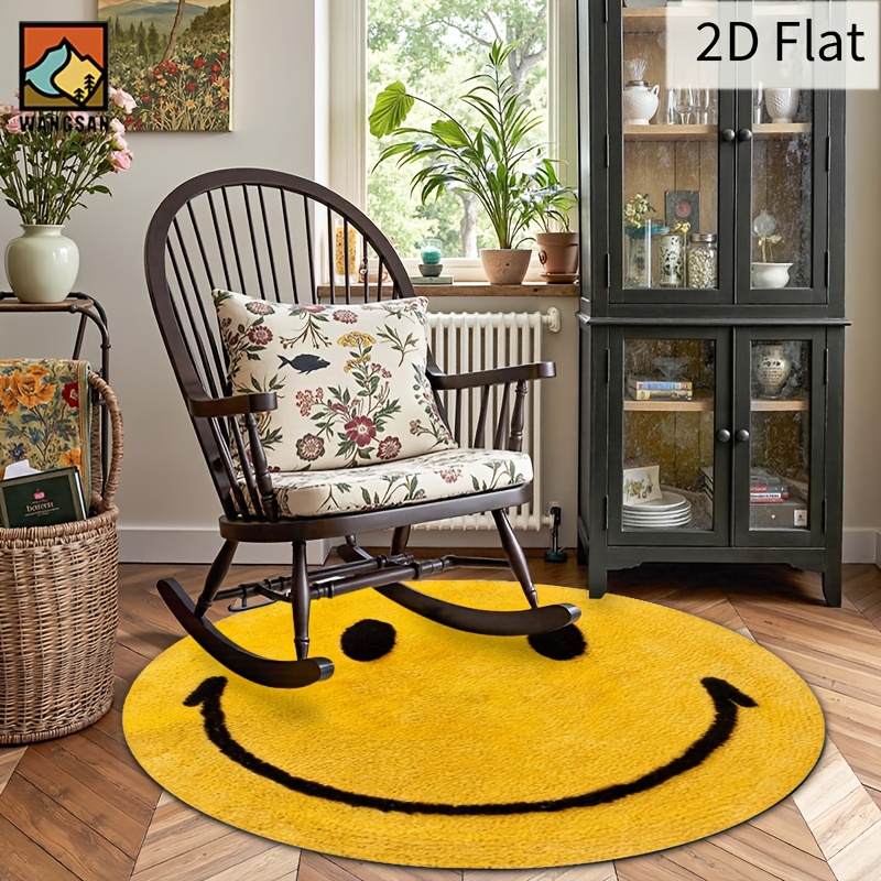 2D Round Flannel Rug Smiley Fa - Home Bathroom Door Design review and price