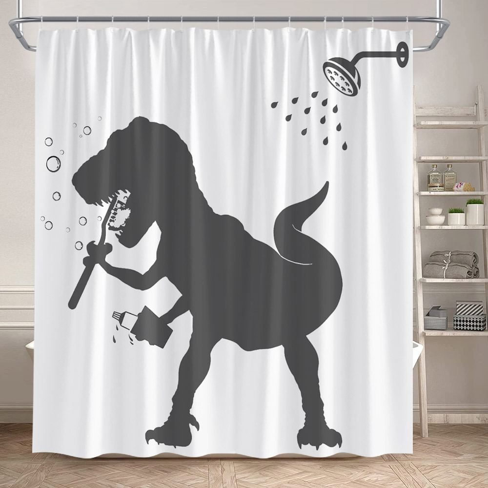 Funny Bathing Dinosaur Shower  - Shower Curtain Liner review and price
