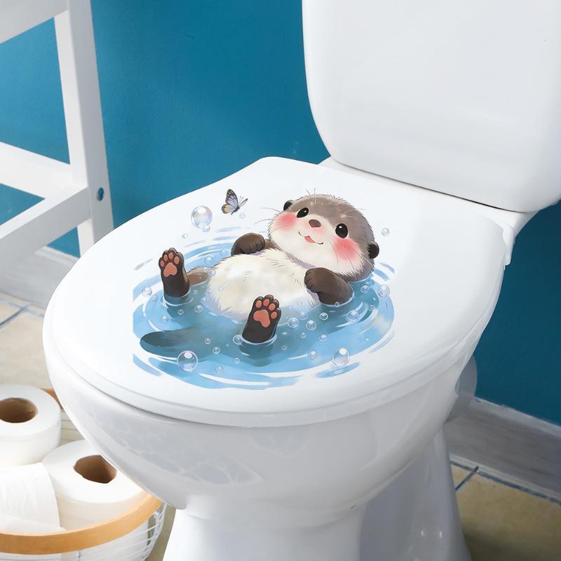 Cute Otter Toilet Tank Sticker - Jet Home Bathroom Accessories review and price