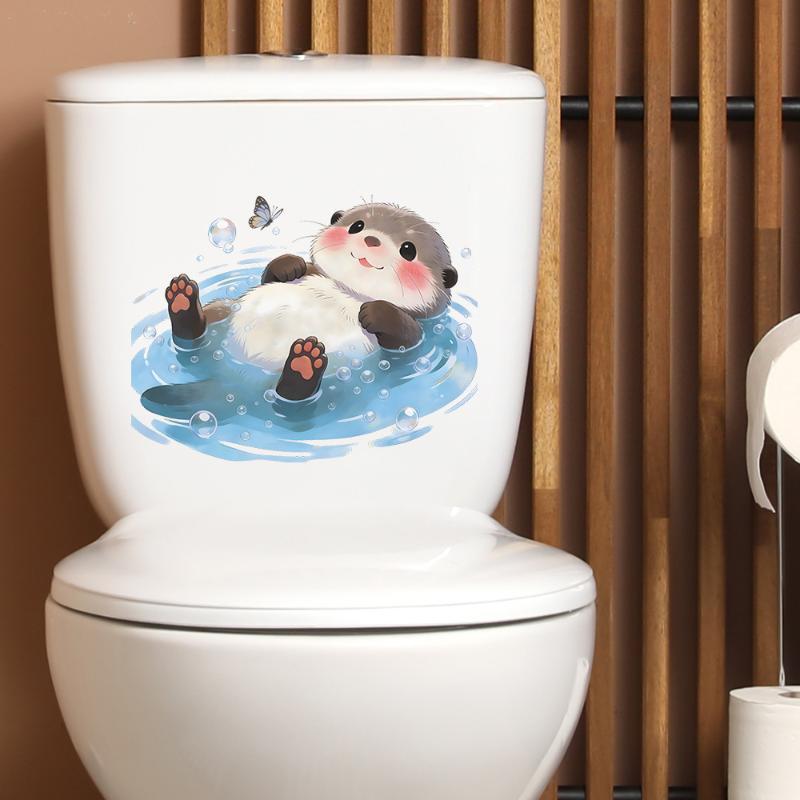 Cute Otter Toilet Tank Sticker - Jet Home Bathroom Accessories review and price