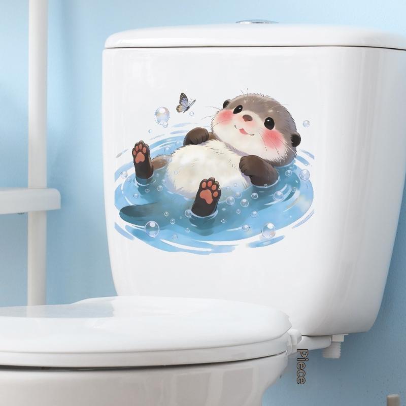Cute Otter Toilet Tank Sticker - Jet Home Bathroom Accessories review and price