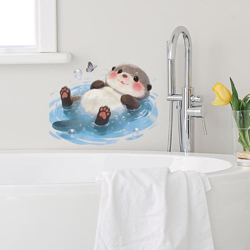 Cute Otter Toilet Tank Sticker - Jet Home Bathroom Accessories review and price