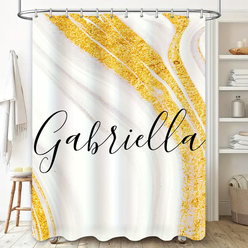 Gold Marble Shower Curtain Per - Home Bathroom Name review and price