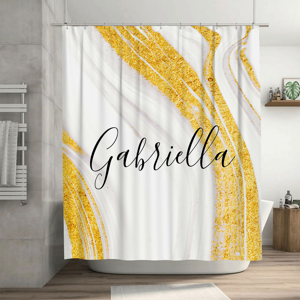 Gold Marble Shower Curtain Per - Home Bathroom Name review and price