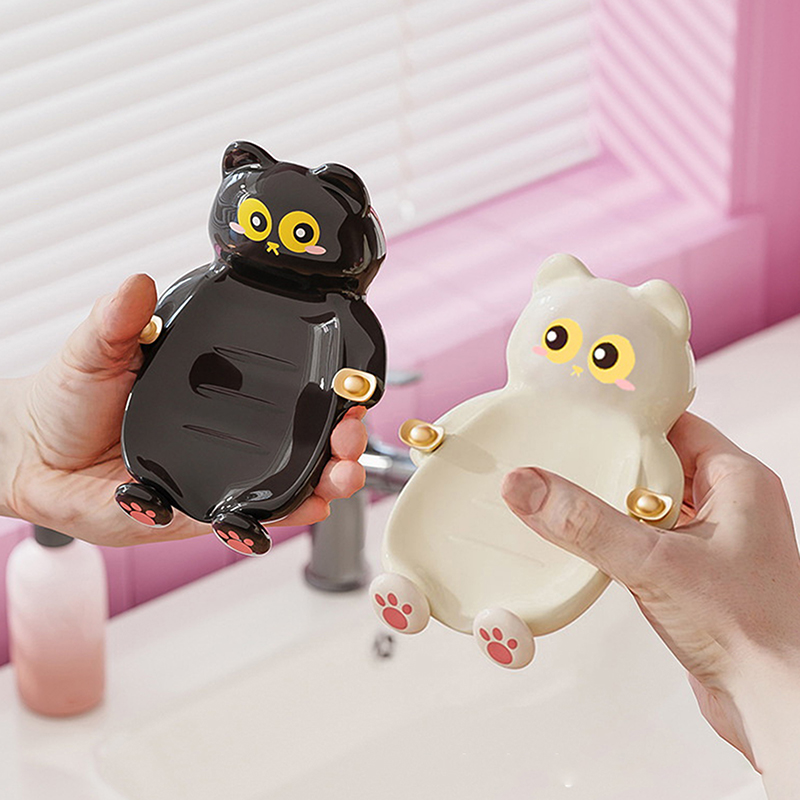 1pc Cute Cat Soap Dish, Creati - Jet Home Bathroom Accessories review and price