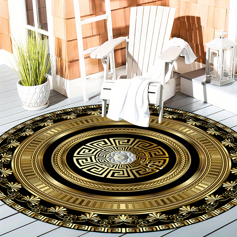 Greek Key Pattern Round Rug Fl - Home Bathroom Door Design review and price
