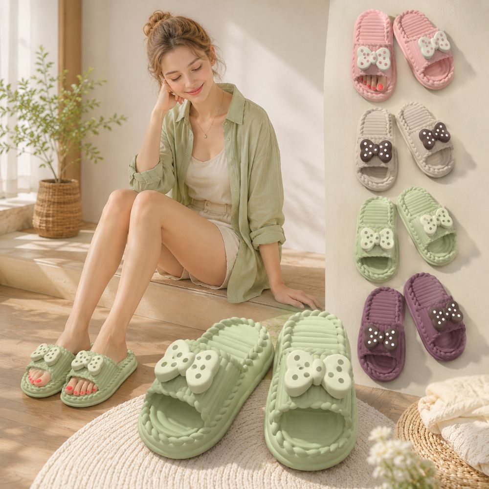 Cute PVC Women Bow Slippers So - Home Bathroom Colors review and price