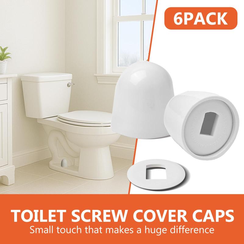 6pcs White Toilet Bolt Caps Fo - Jet Home Bathroom Accessories review and price