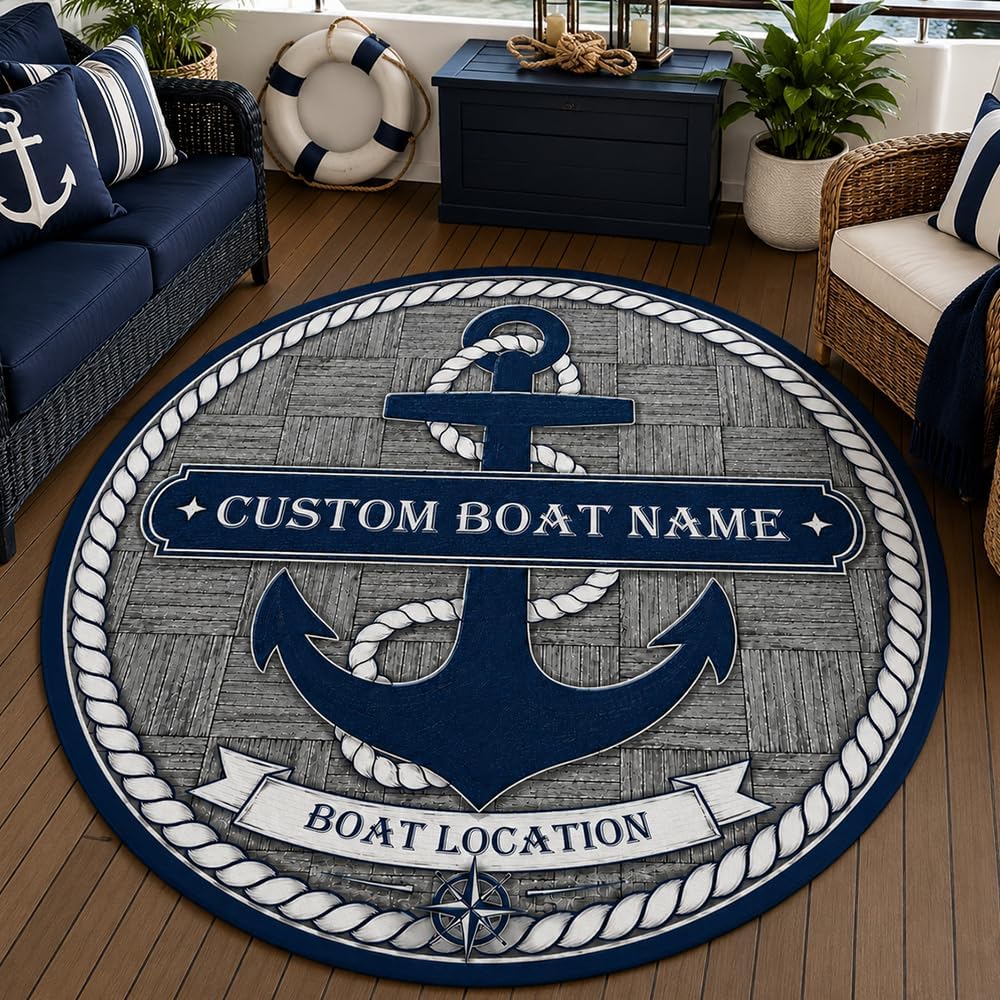 Custom Nautical Anchor Doormat - Home Bathroom Name review and price