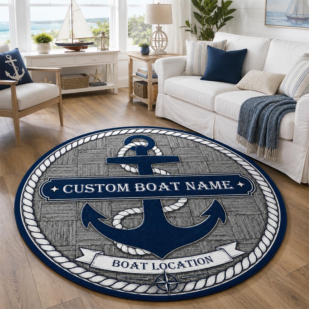 Custom Nautical Anchor Doormat - Home Bathroom Name review and price