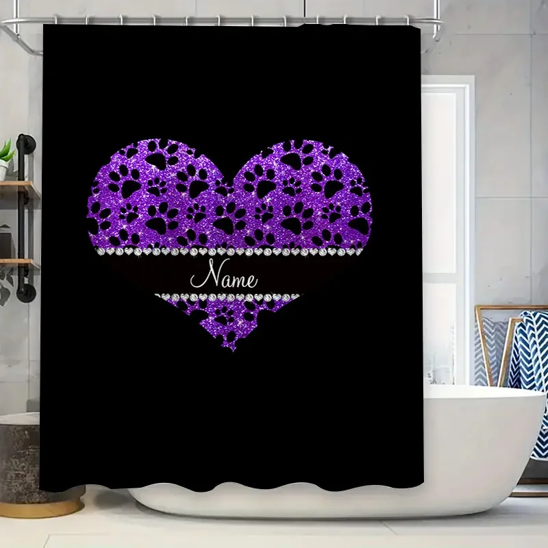 Purple Heart Shower Curtain Cu - Home Bathroom Name review and price