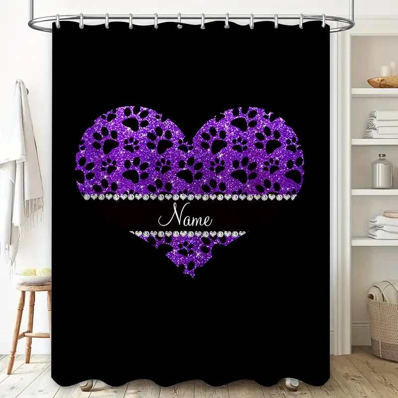 Purple Heart Shower Curtain Cu - Home Bathroom Name review and price