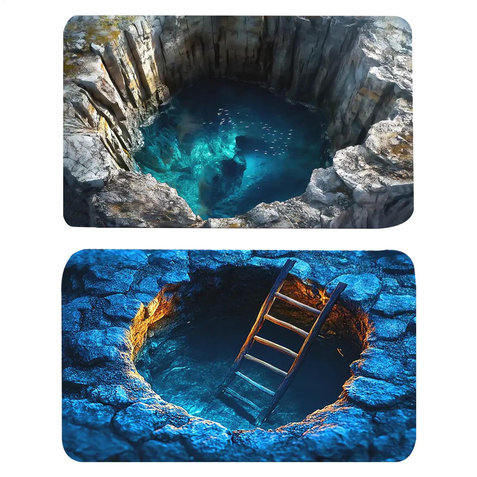 3D Optical Illusion Hole Rug N - Home Kitchen Bathroom Cleaning review and price