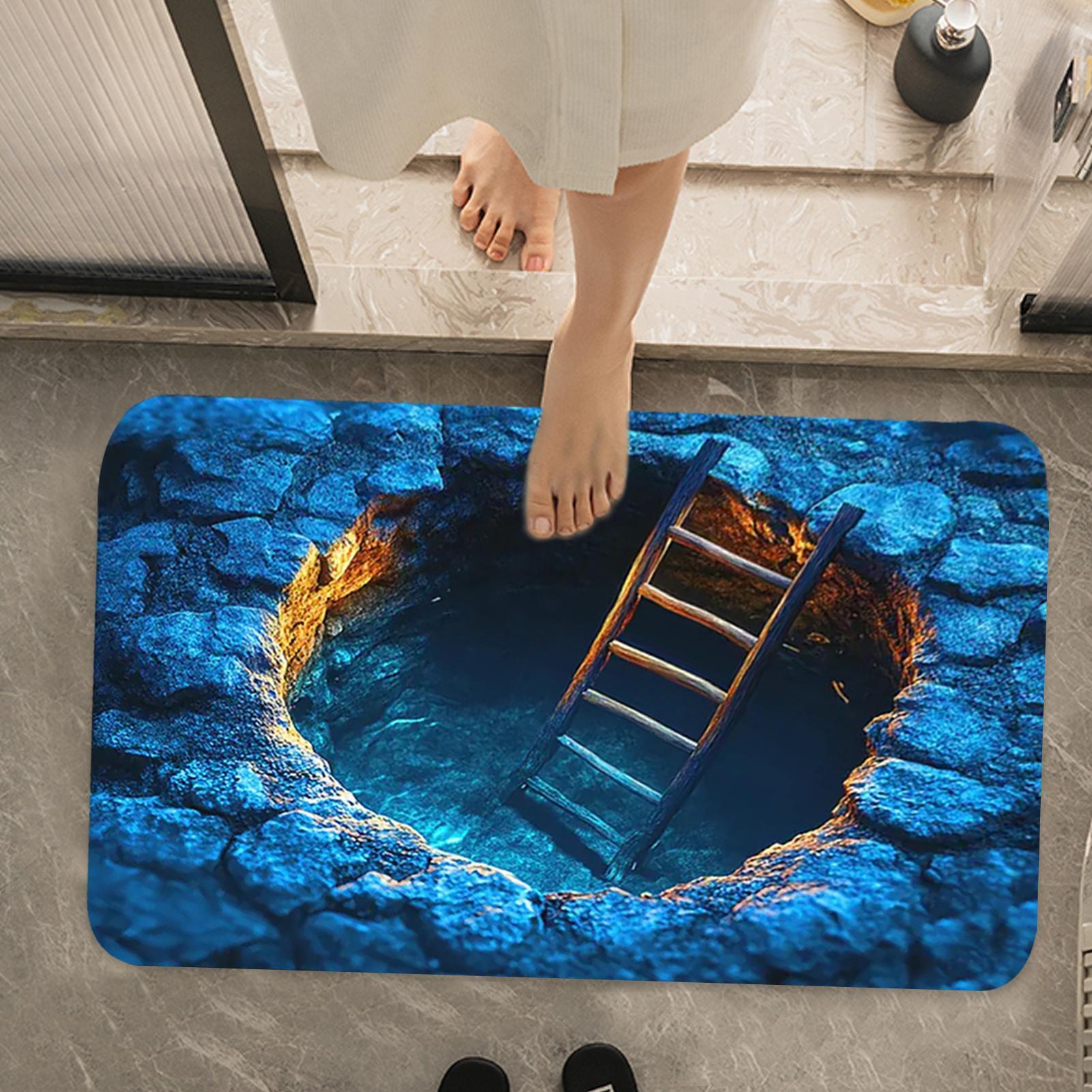 3D Optical Illusion Hole Rug N - Home Kitchen Bathroom Cleaning review and price