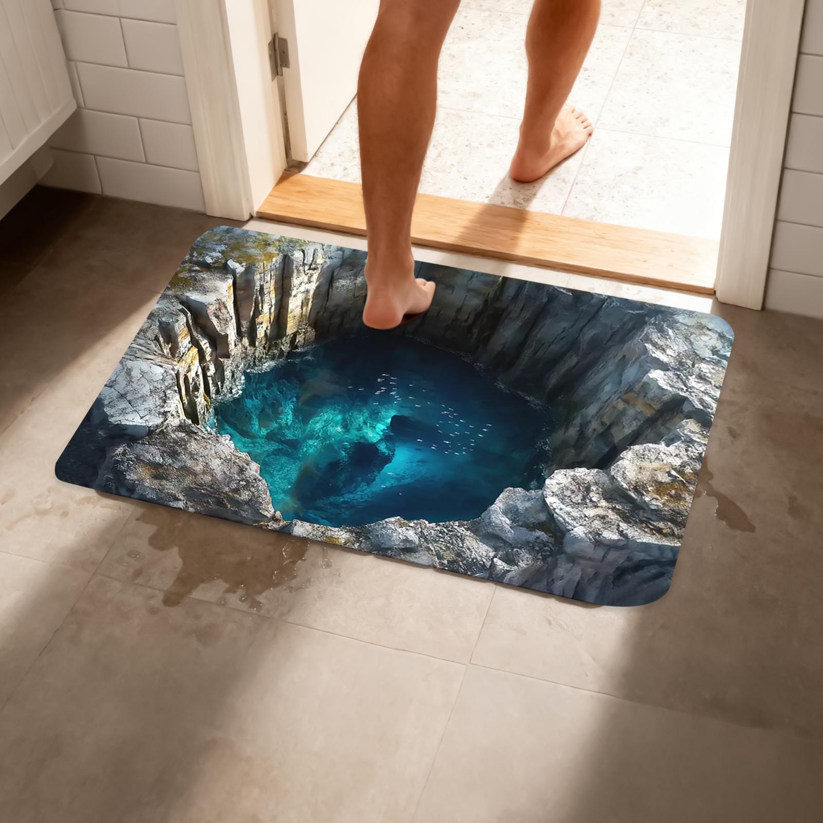 3D Optical Illusion Hole Rug N - Home Kitchen Bathroom Cleaning review and price