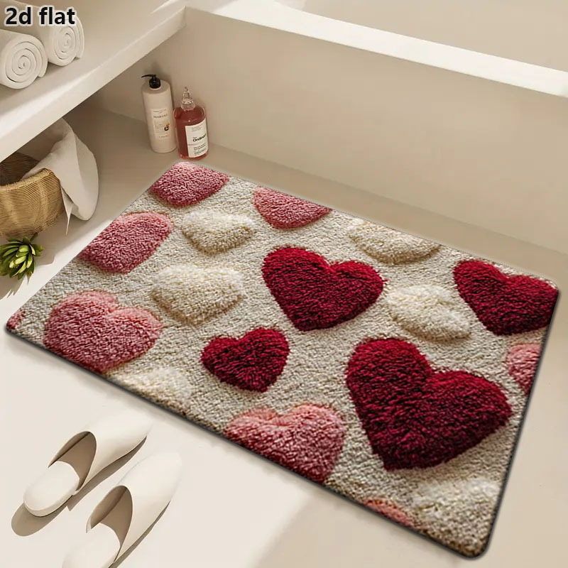 2D Flat Love Theme Pattern Doo - Home Kitchen Bathroom Cleaning review and price