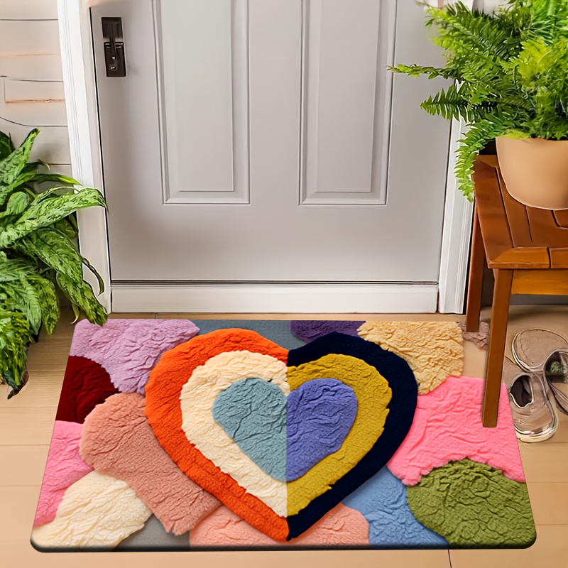 2D Flat Love Theme Pattern Doo - Home Kitchen Bathroom Cleaning review and price