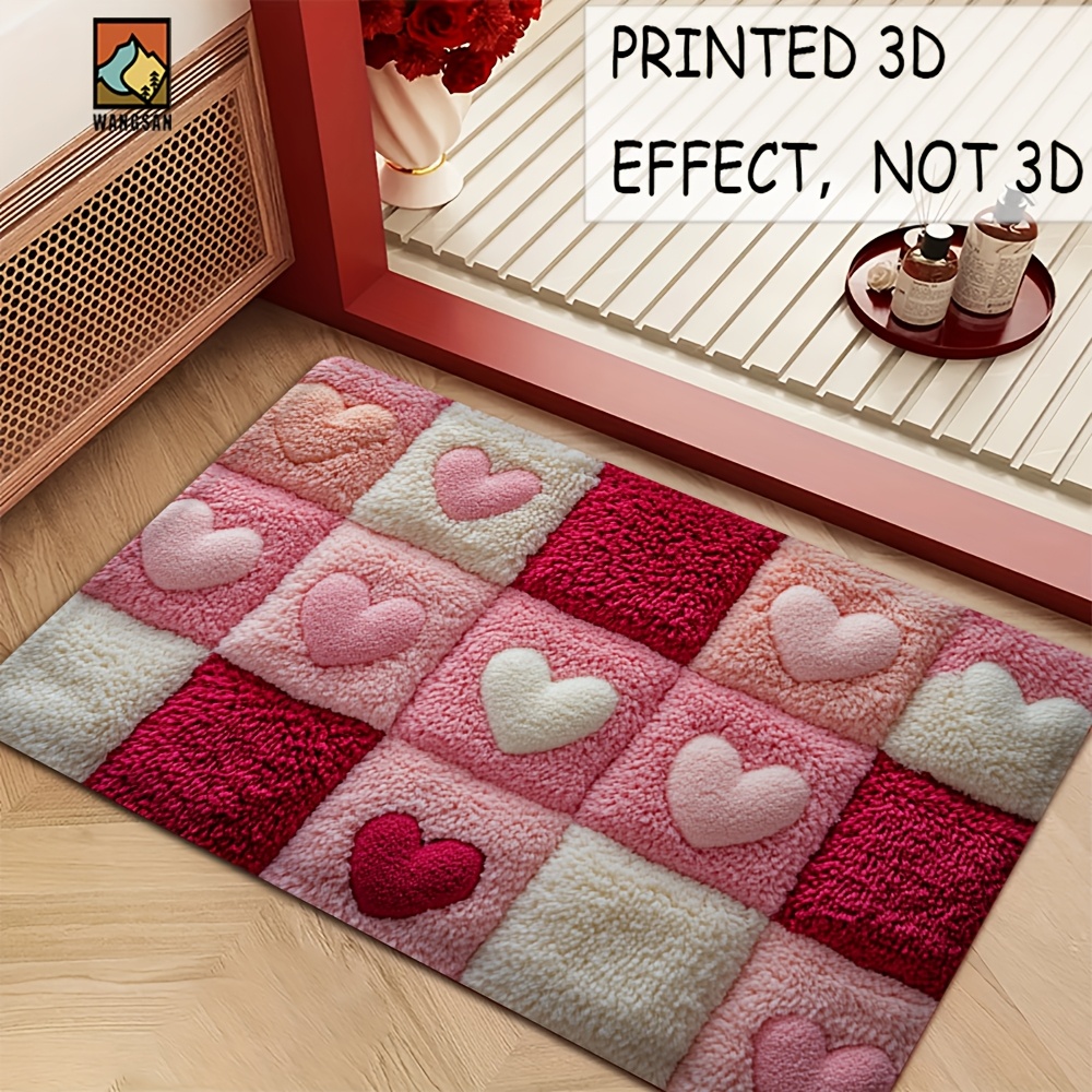 2D Flat Love Theme Pattern Doo - Home Kitchen Bathroom Cleaning review and price